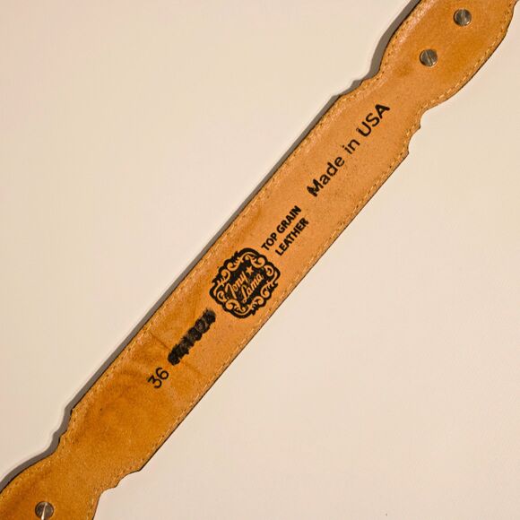 NWT Tony Lama USA Studded Brown Leather Western Belt Men's Size 36 (44" x 1.5") - Picture 7 of 8